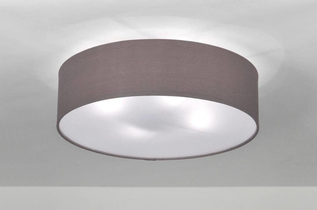 plafondlamp 71389: modern, grijs, stof, rond Keuken Plafondlampen : plafondlamp 71389: modern, grijs, stof, rond