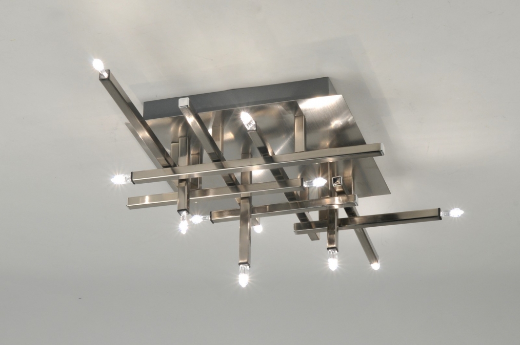 Keuken Plafondlampen : plafondlamp 85729: modern, staal , rvs, vierkant Keuken Plafondlampen : plafondlamp 85729: modern, staal , rvs, vierkant