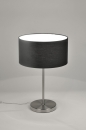 bekijk tafellamp-71232-modern-staal_-_rvs-stof-zwart-rond