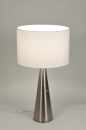 bekijk tafellamp-71317-modern-staal_-_rvs-stof-wit-mat-rond