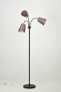 bekijk vloerlamp-71326-modern-retro-metaal-stof-bruin-zwart-mat-rond