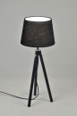 bekijk tafellamp-86950-modern-retro-chroom-stof-hout-zwart-rond