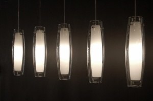 hanglamp 52685: modern, klassiek, glas, wit opaalglas, helder glas, rond, langwerpig, ovaal ...