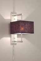 wandlamp 67262: modern, staal , rvs, stof, zwart, vierkant ...