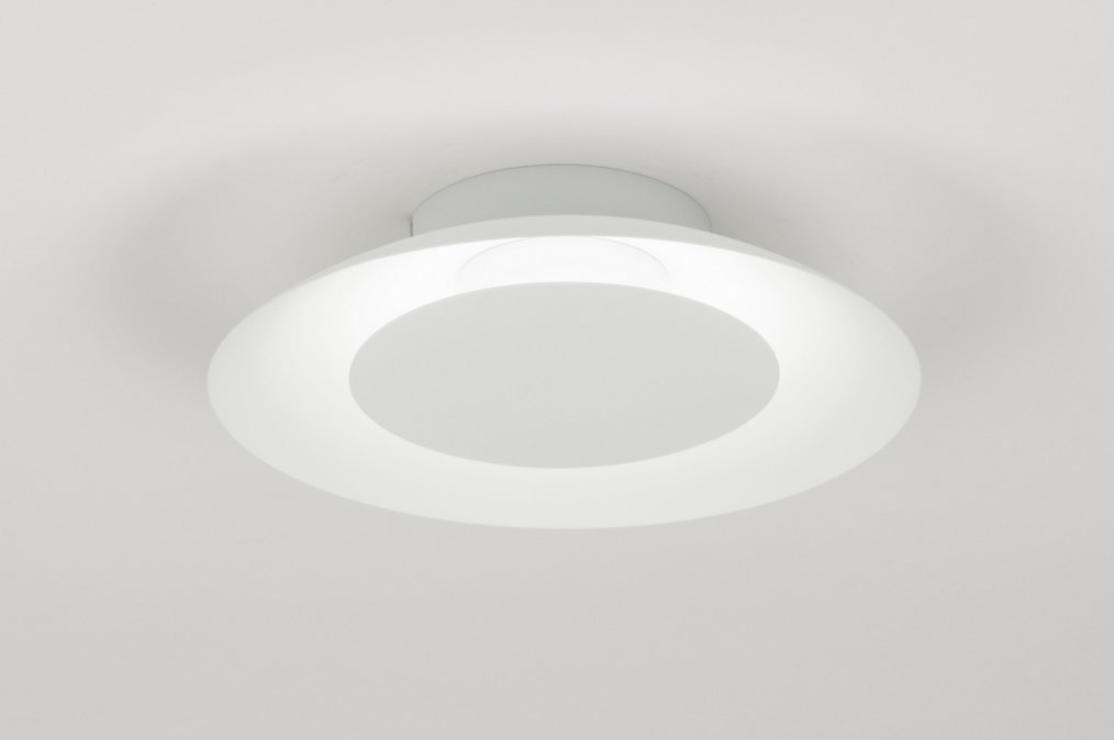 koolhydraat Lee Gehuurd Plafondlamp 11610: Modern, Metaal, Wit, Rond