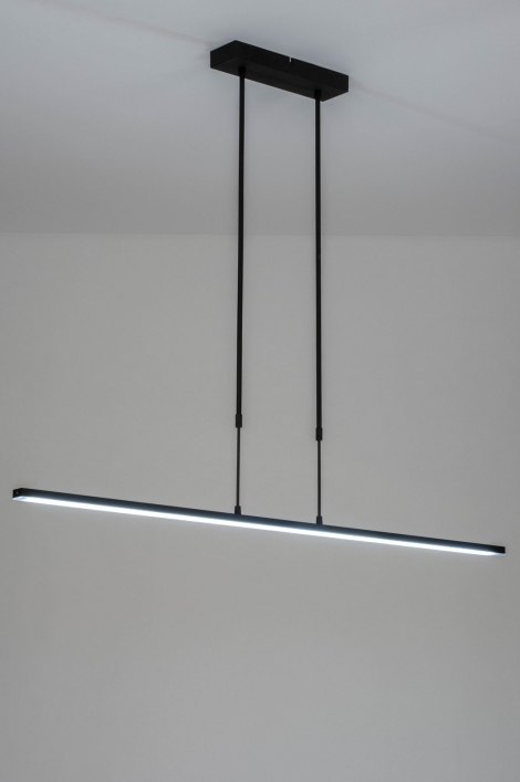 Hanglamp 12661: Modern, Metaal, Zwart,