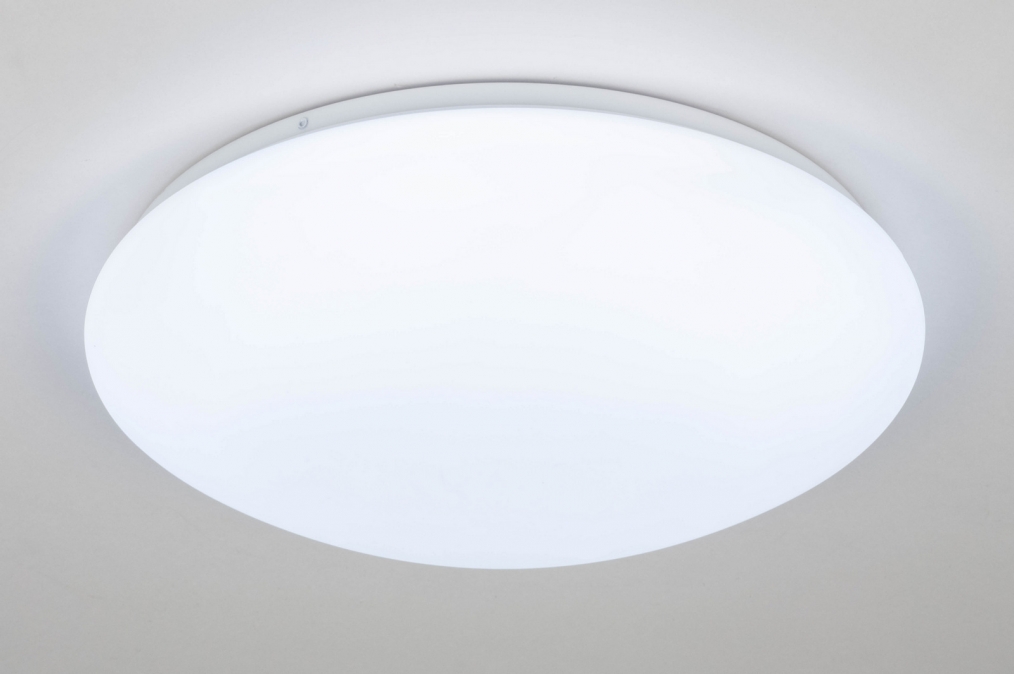 Plafondlamp 13249: modern, kunststof, wit, mat #0