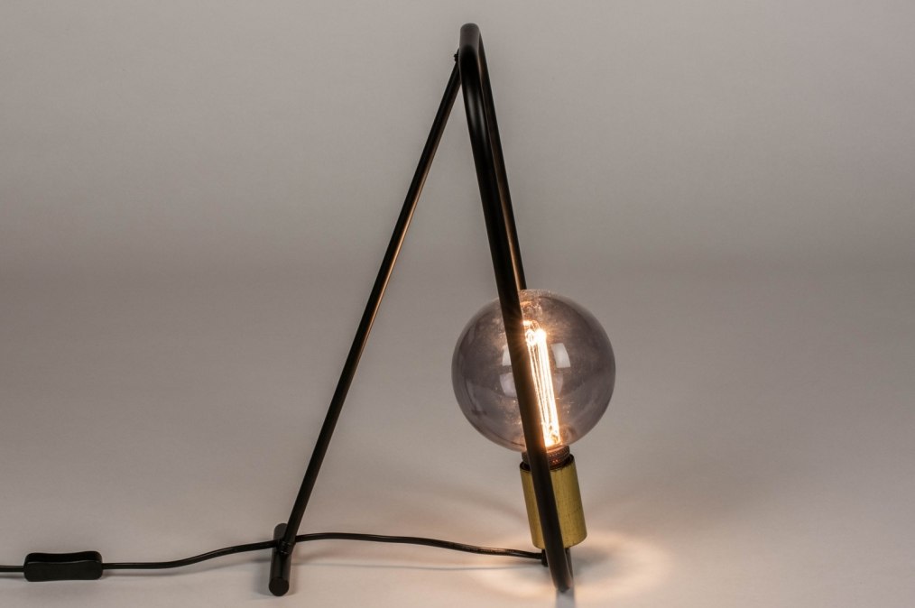 Tischleuchte 13618: Industrielook, Modern, Metall, Schwarz