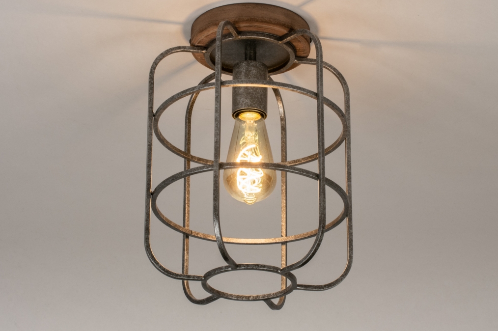 Deckenleuchte 13642: Industrielook, Laendlich Rustikal, Modern, Holz