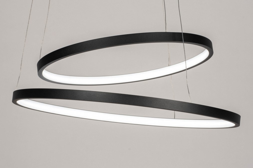 Hanglamp 13671: modern, metaal, zwart, mat #0