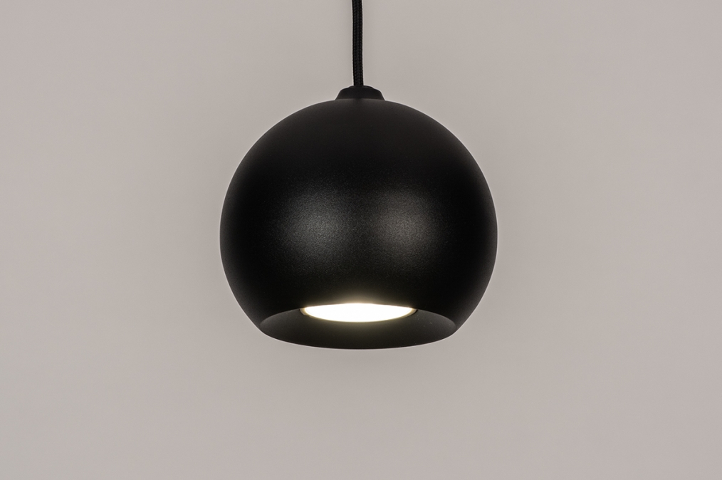 Hanglamp 14055: modern, retro, metaal, zwart #0