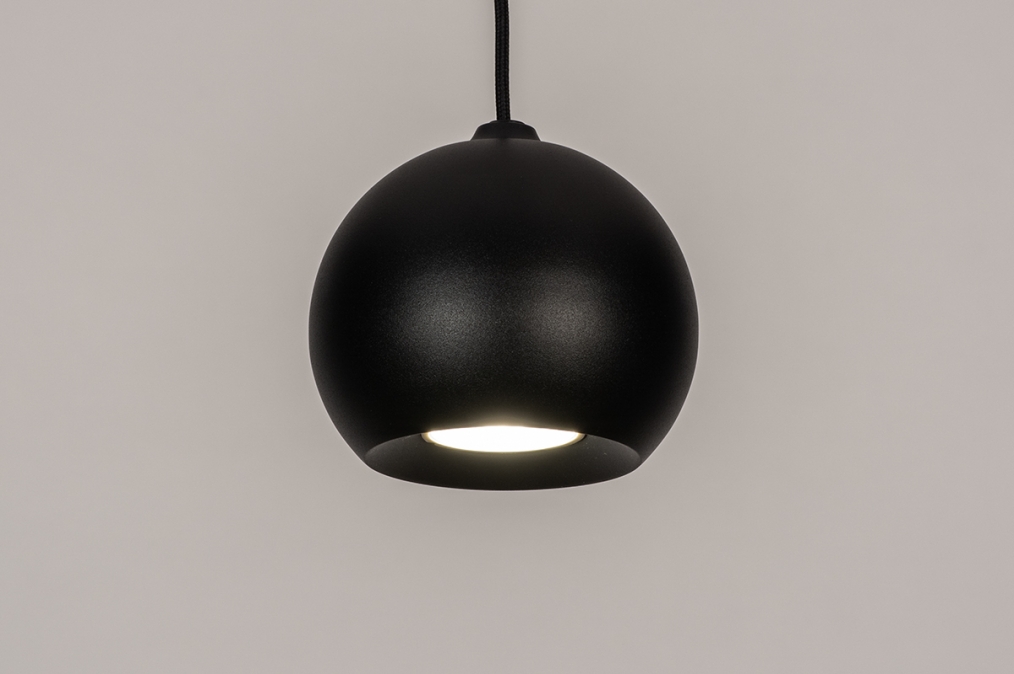 Pelgrim Onhandig Beugel Hanglamp 14055: Modern, Retro, Metaal, Zwart