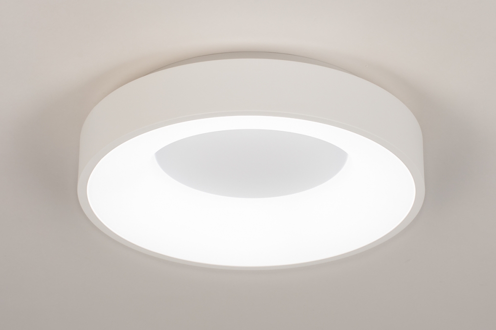 Plafondlamp 14096: Modern, Kunststof, Wit