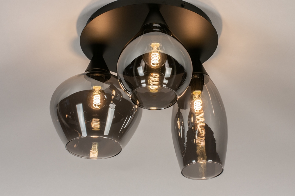 Plafondlamp 14293: modern, eigentijds klassiek, art deco, glas #0