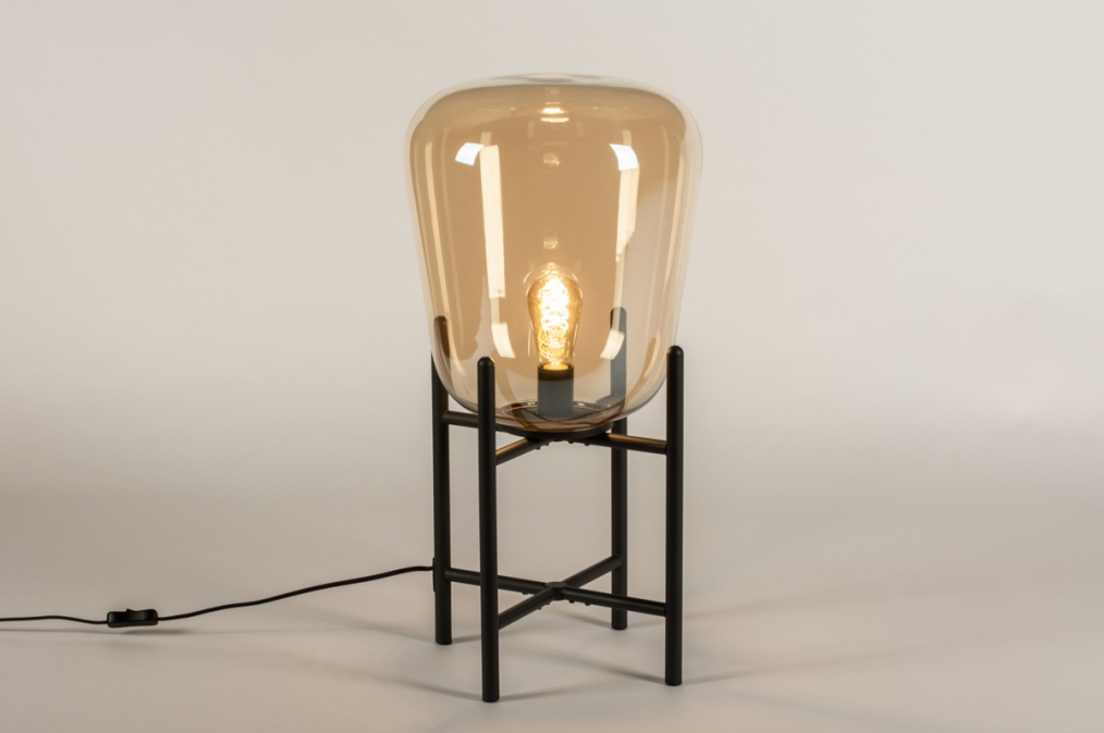 Tafellamp 14965: industrieel, landelijk, modern, glas #0