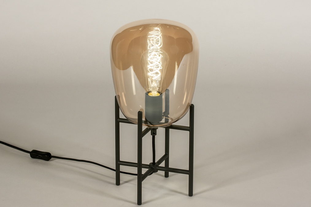 Tafellamp 14966: industrieel, landelijk, modern, glas #0