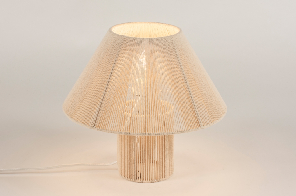 Tafellamp 15144: modern, stof, beige, naturel #0