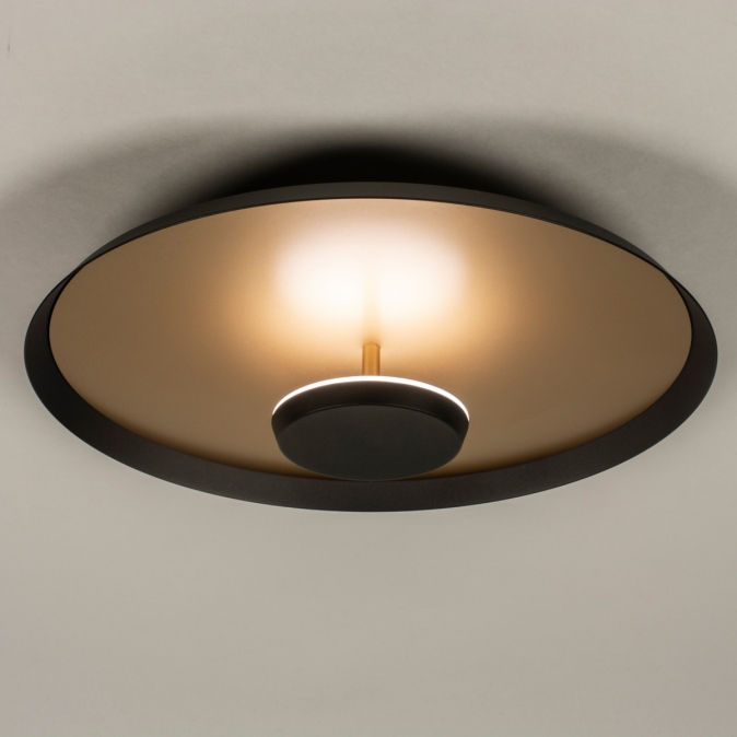 Plafondlamp 15215: Metaal, Zwart