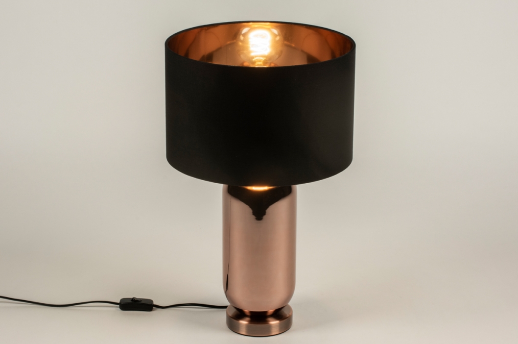 Tafellamp 15232: modern, eigentijds klassiek, glas, stof #0