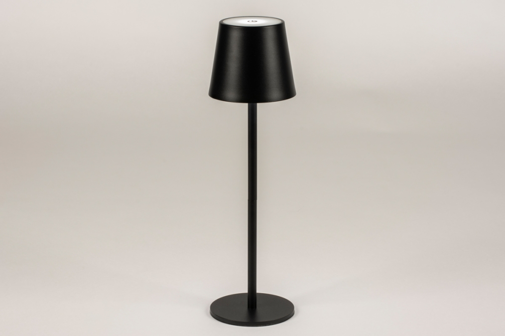 Foto 15355: Oplaadbare tafellamp voor buiten en binnen in het zwart met USB 