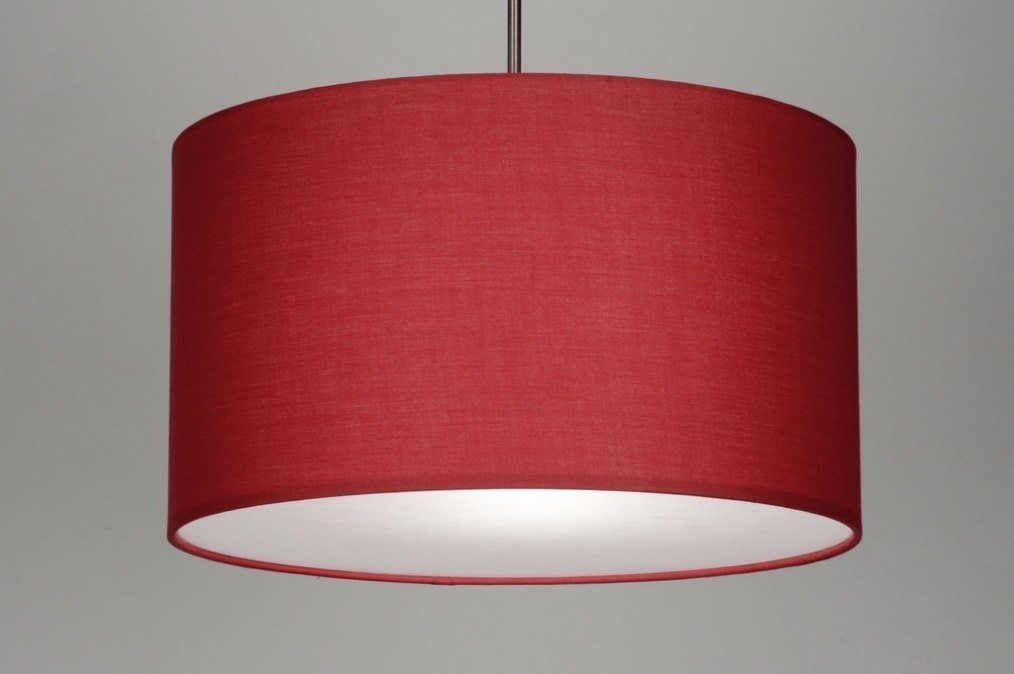 Hanglamp 30378: modern, stof, rood, rond #0