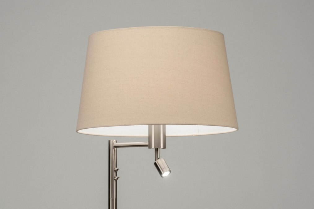 Nederigheid Arthur Onbelangrijk Staande Lamp 30779: Modern, Staal Rvs, Stof, Metaal