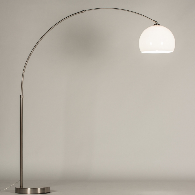 Vloerlamp Retro, Staal Rvs, Kunststof