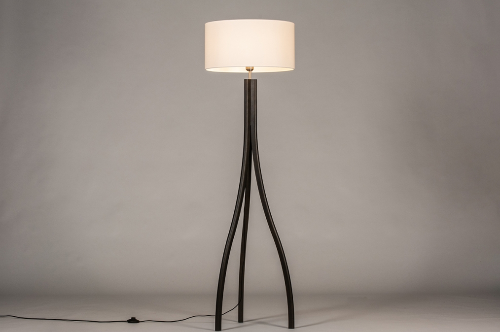 Vloerlamp 31057: design, modern, hout, stof #0