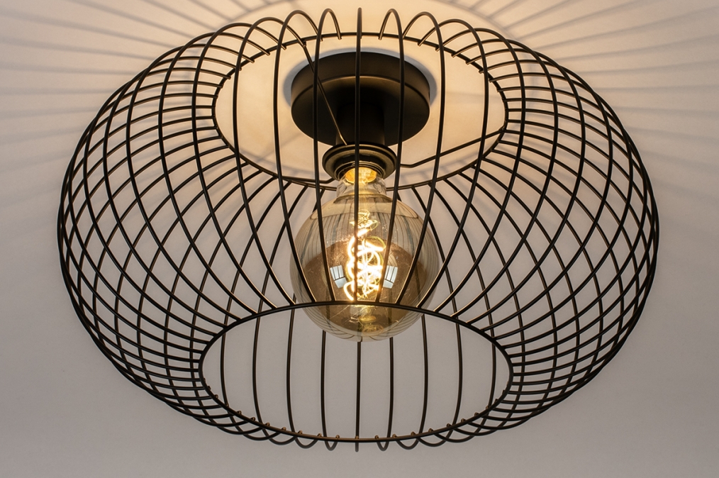 Verdampen Surichinmoi Roeispaan Plafondlamp 31121: Modern, Retro, Metaal, Zwart