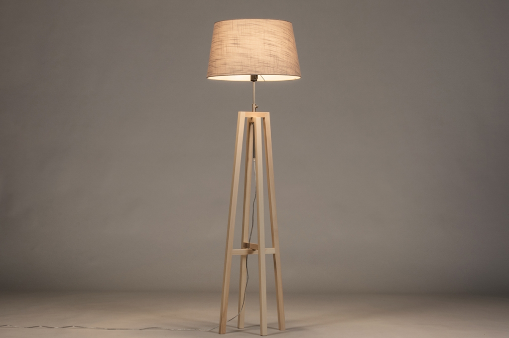 tussen samenkomen Rot Vloerlamp 31129: Landelijk, Modern, Eigentijds Klassiek, Hout