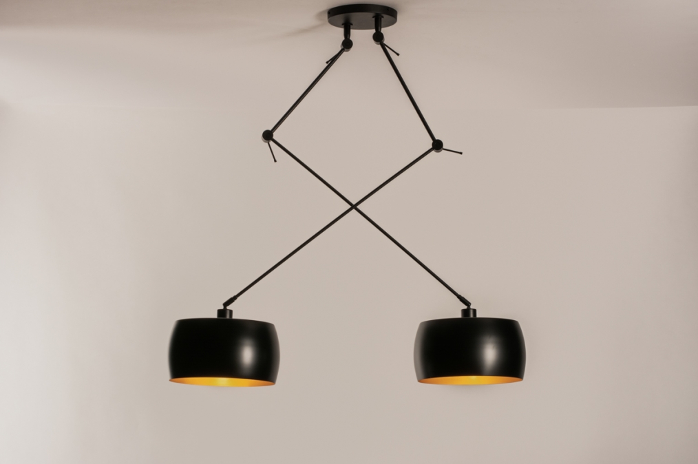 Hanglamp 31182: modern, eigentijds klassiek, metaal, zwart #0