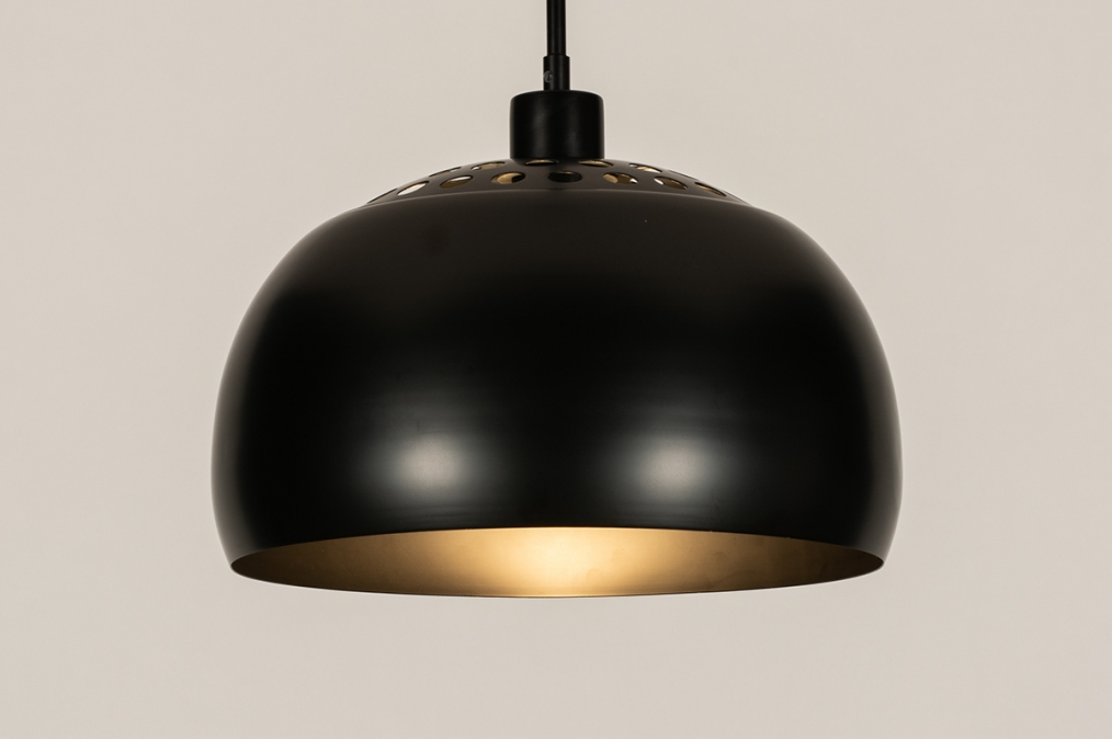 Hanglamp 31205: modern, retro, metaal, zwart #0