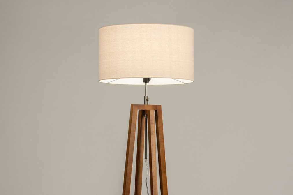 papier Purper Tegenstander Vloerlamp 31261: Landelijk, Modern, Hout, Donker Hout