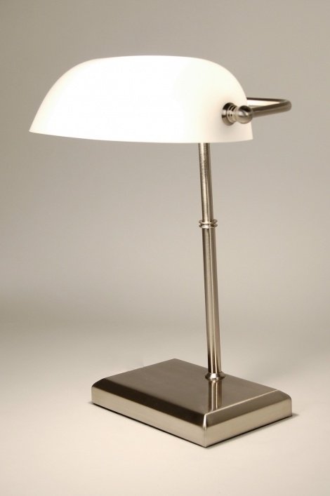 Lampe de table 62320 moderne retro verre verre opale blanc