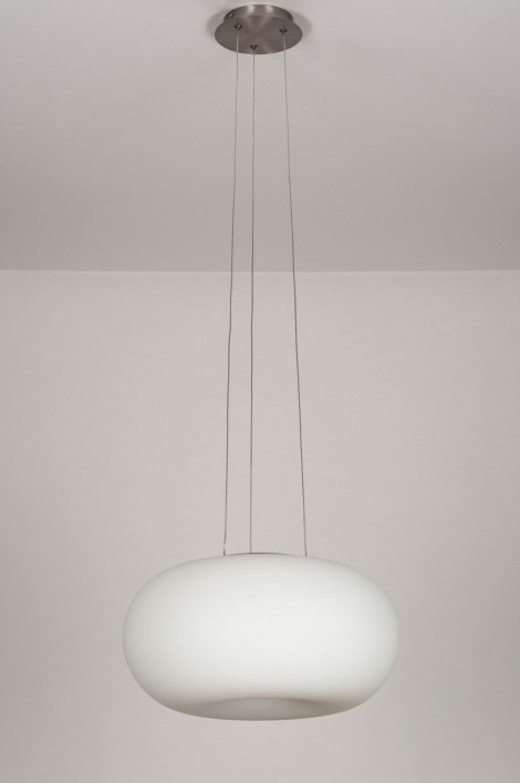 Pendelleuchte Modern, Weiss 70598: Opalglas, Mit Glas,