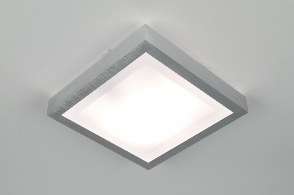 Plafondlamp 70671: Modern, Aluminium, Geschuurd