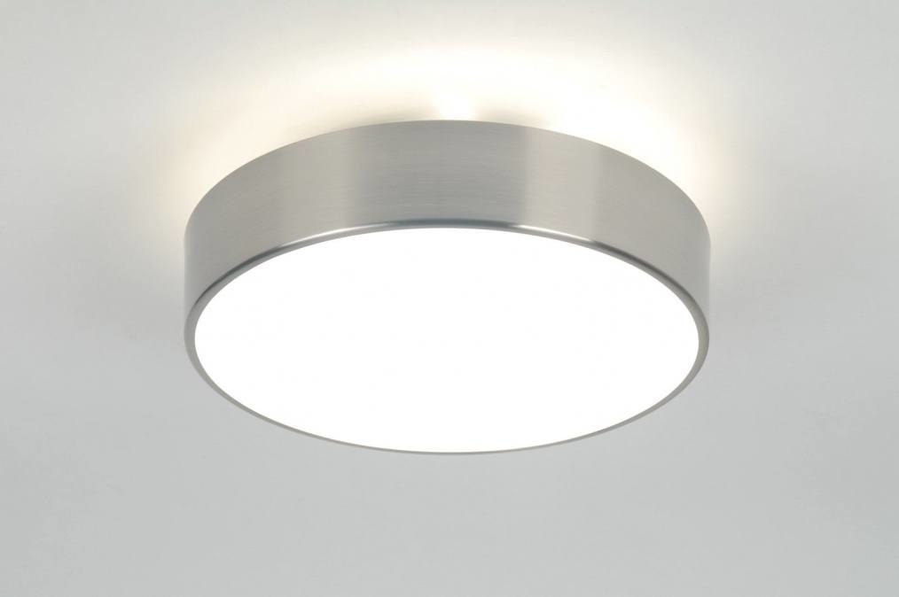 Plafondlamp 70714: modern, glas, wit opaalglas, staal rvs #0
