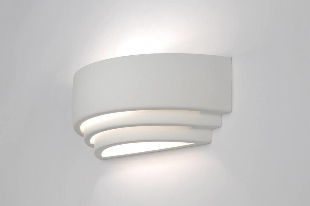 Wandlamp 70811: modern, keramiek, wit, rechthoekig #0