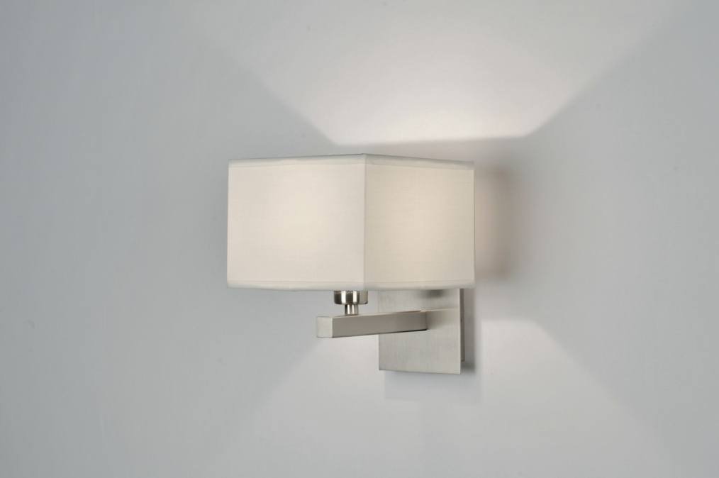 Wandlamp 71219: Modern, Eigentijds Klassiek, Wit, Stof Wandlamp 71219: Modern, Eigentijds Klassiek, Wit, Stof