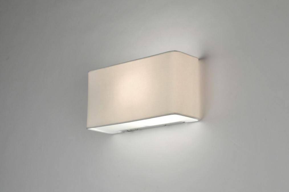 Tegen Omleiding Weggegooid Wandlamp 71227: Modern, Eigentijds Klassiek, Stof, Wit