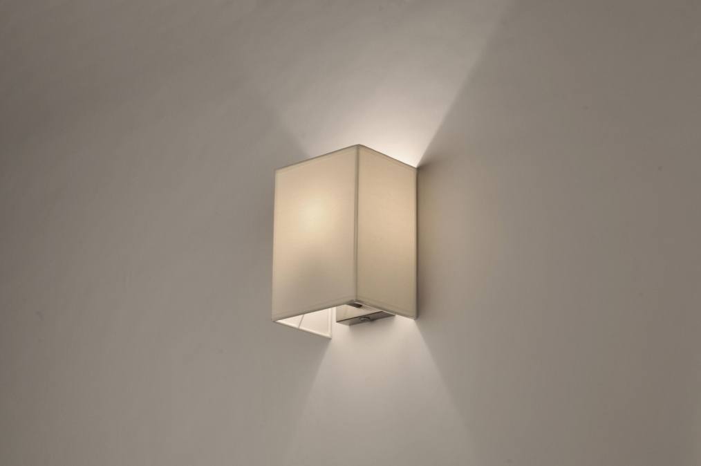 vuilnis geloof kans Wandlamp 71229: Modern, Eigentijds Klassiek, Stof, Wit