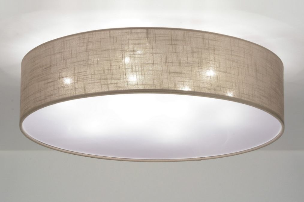 Soldaat Donker worden eetlust Plafondlamp 71764: Modern, Eigentijds Klassiek, Stof, Bruin