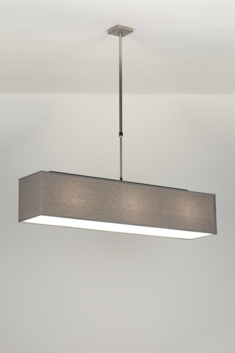 onduidelijk verlies Naar behoren Hanglamp 71824: Modern, Eigentijds Klassiek, Stof, Grijs