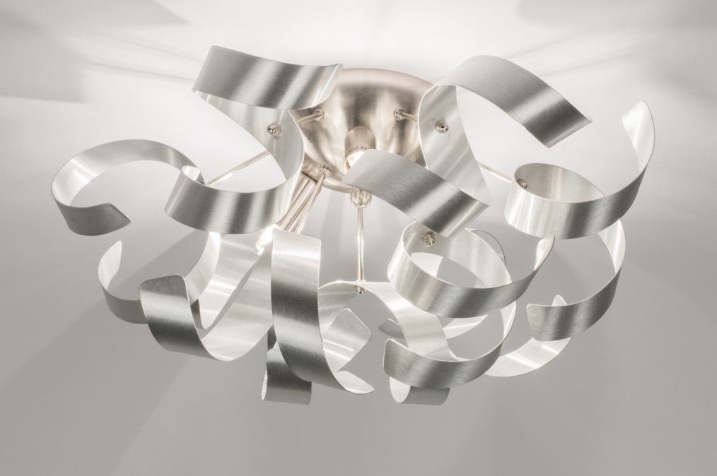 Plafondlamp 72501: modern, aluminium, geschuurd aluminium, metaal #0