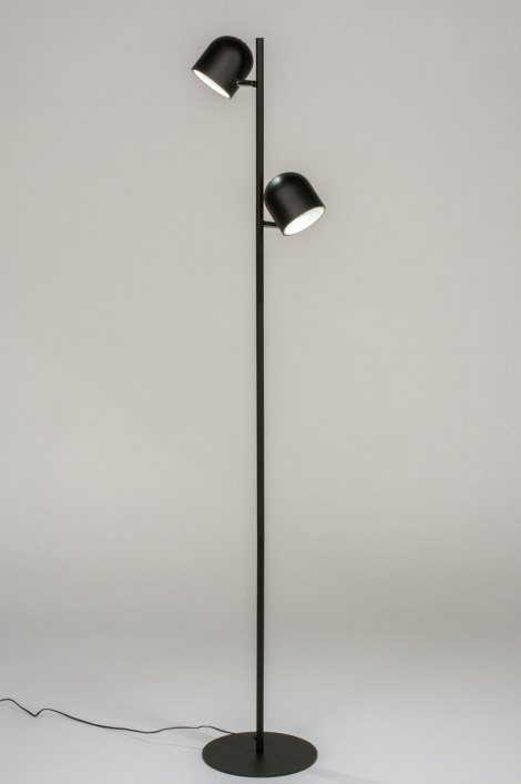 Klein Stoffelijk overschot Trunk bibliotheek Vloerlamp 72765: Design, Modern, Metaal, Zwart