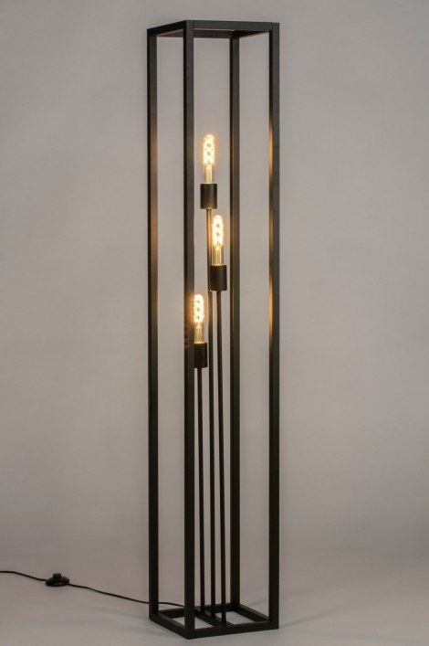 Ronde radicaal hoek Staande Lamp 73359: Industrieel, Modern, Stoere Lampen, Metaal