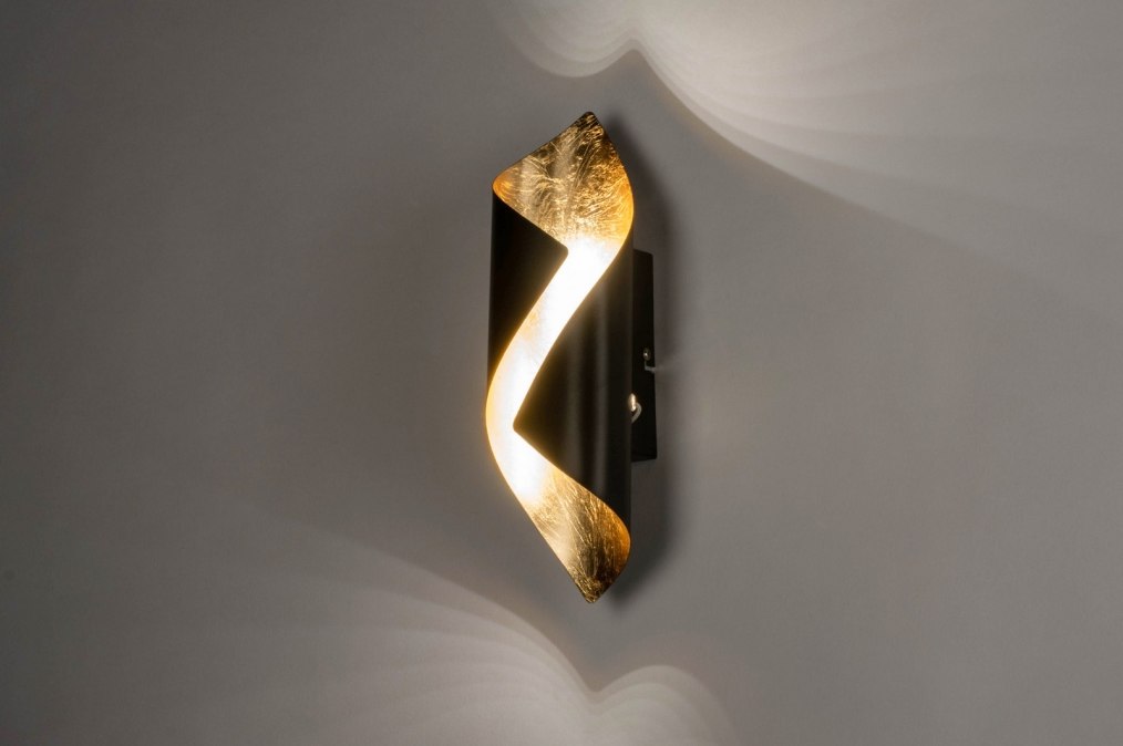 plafondlamp zwart/goud