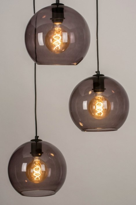 vreugde Stevenson Pak om te zetten Hanglamp 73663: Modern, Retro, Glas, Metaal