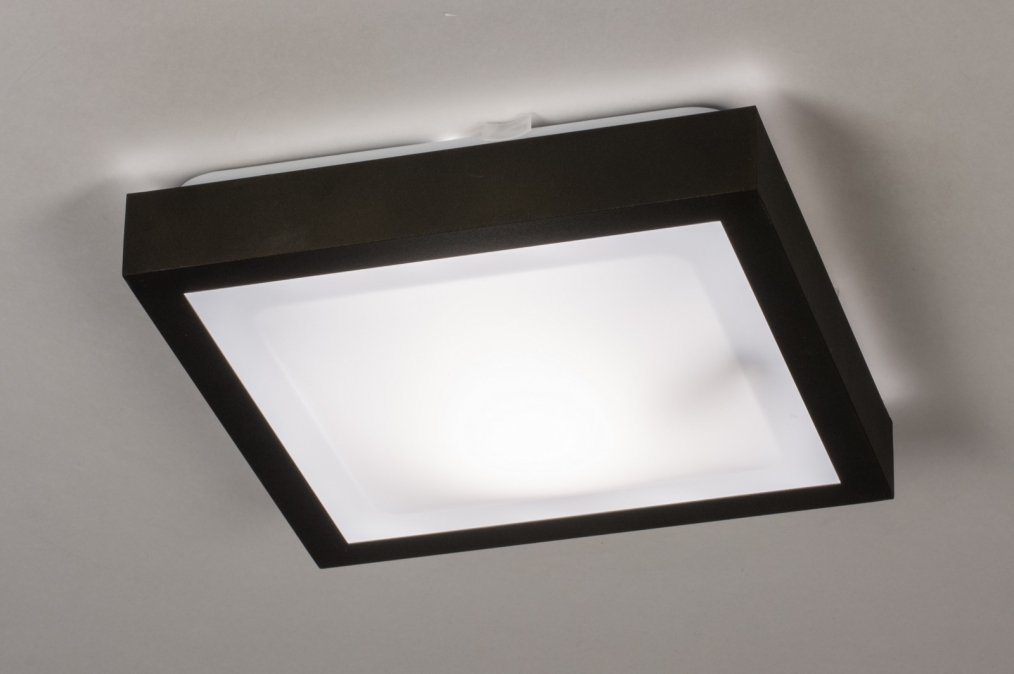 quadratische Deckenleuchte mit schwarzer Rand für LED geeignet Lumidora 73918 Moderne 
