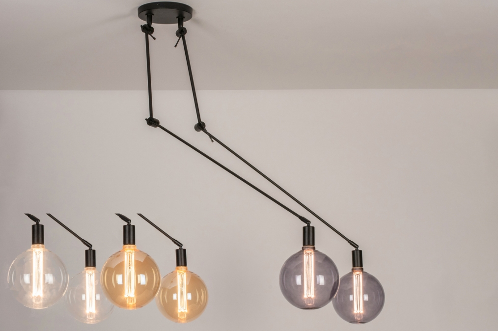 vervorming Stuwkracht Bezighouden Hanglamp 74004: Industrieel, Modern, Metaal, Zwart